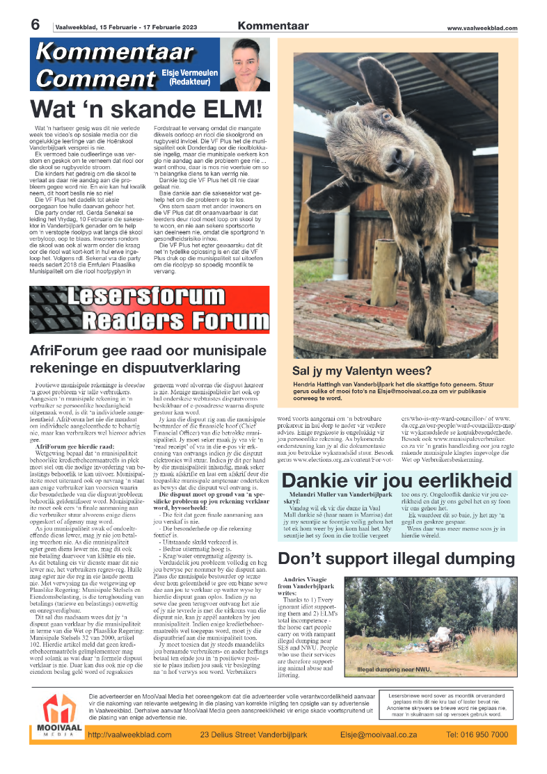 Vaalweekblad, 15 Februarie – 17 Februarie 2023 page 6
