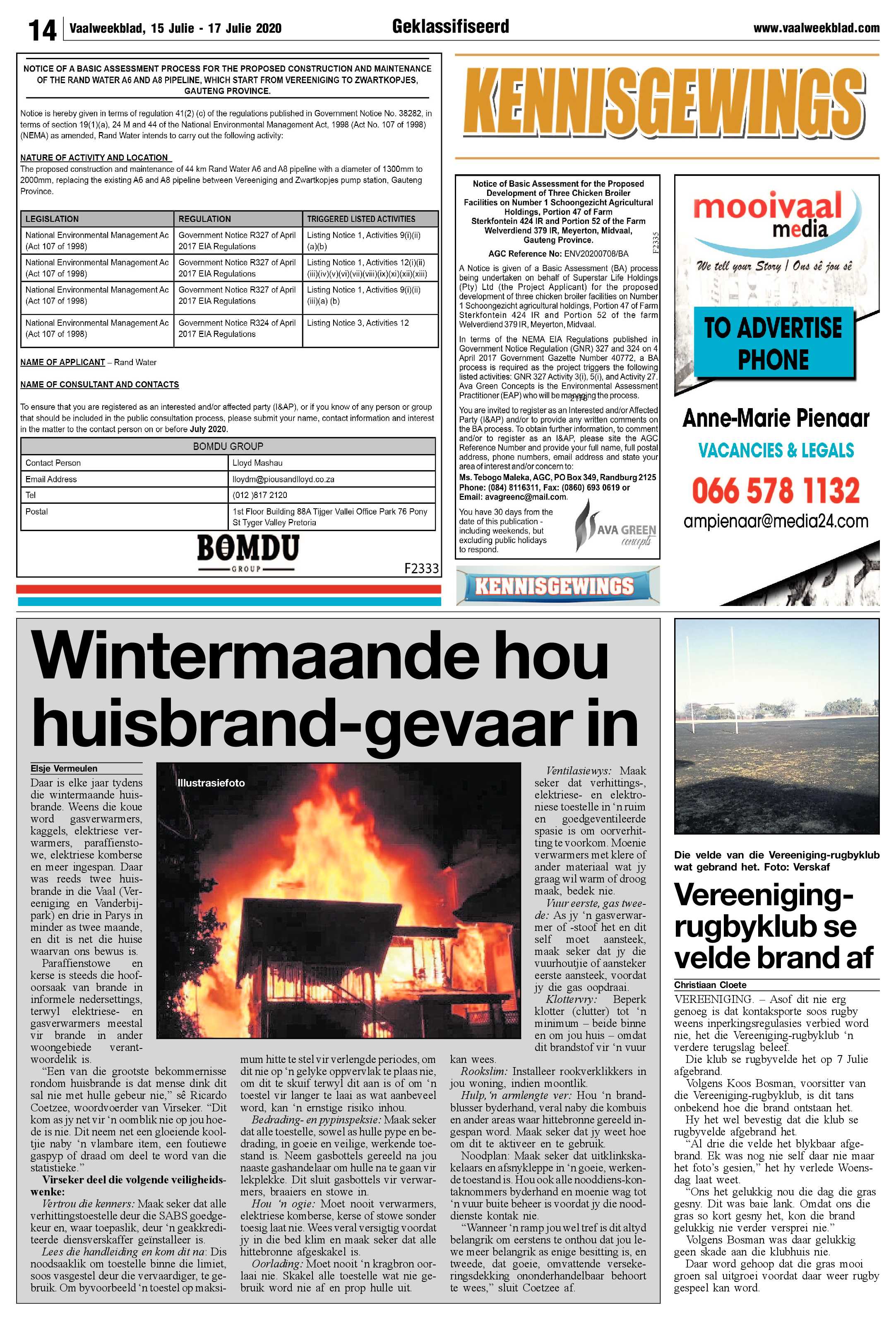 Vaalweekblad 15 Julie – 17 Julie 2020 page 14