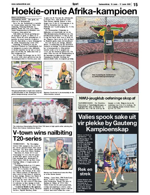 Vaalweekblad, 15 Junie – 17 Junie 2022 page 15