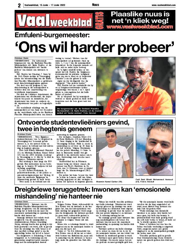 Vaalweekblad, 15 Junie – 17 Junie 2022 page 2