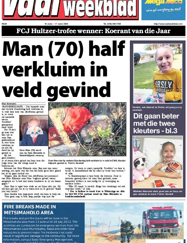 Vaalweekblad, 15 Junie – 17 Junie 2022 page 1