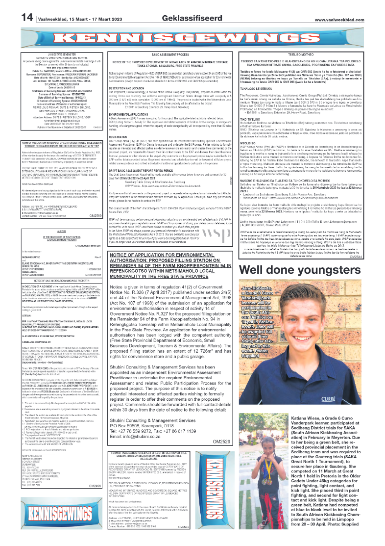 Vaalweekblad, 15 Maart – 17 Maart 2023 page 14