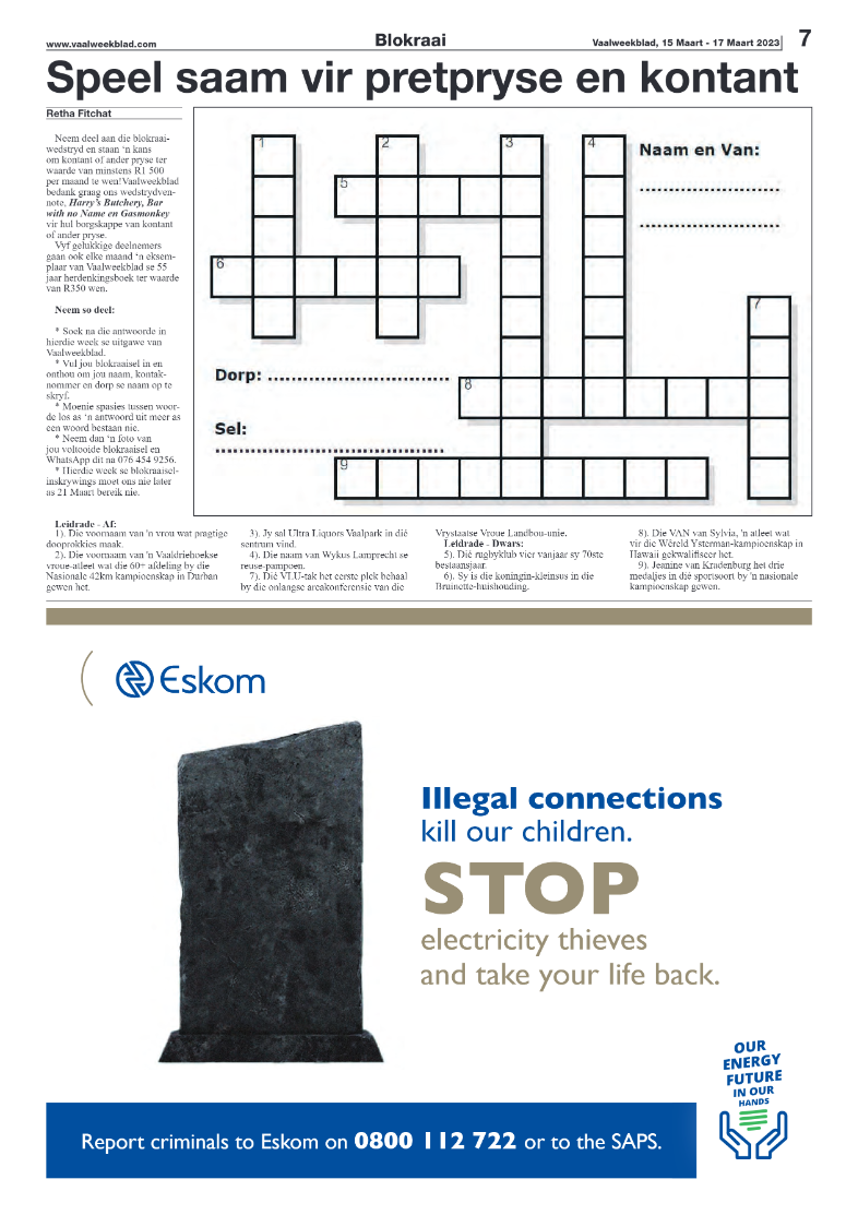 Vaalweekblad, 15 Maart – 17 Maart 2023 page 7