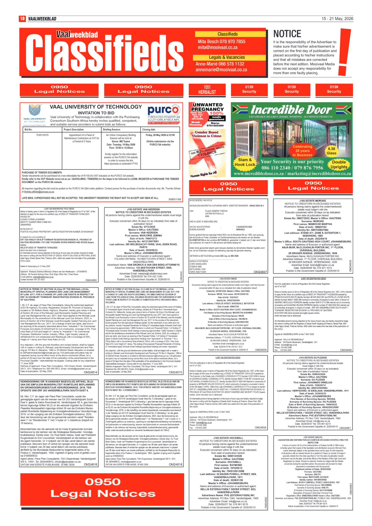 Vaalweekblad – 15 Mei 2026 page 10