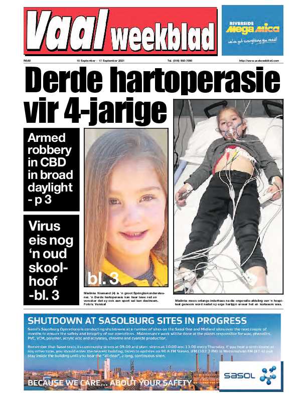 Vaalweekblad 15 September – 17 September 2021 page 1