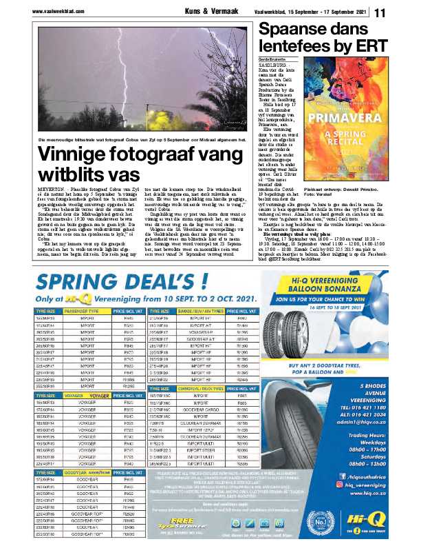 Vaalweekblad 15 September – 17 September 2021 page 11
