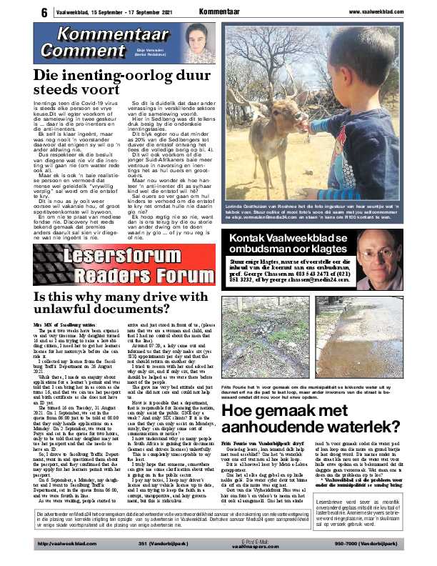 Vaalweekblad 15 September – 17 September 2021 page 6