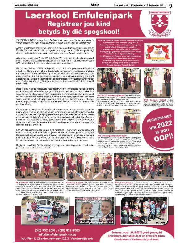 Vaalweekblad 15 September – 17 September 2021 page 9