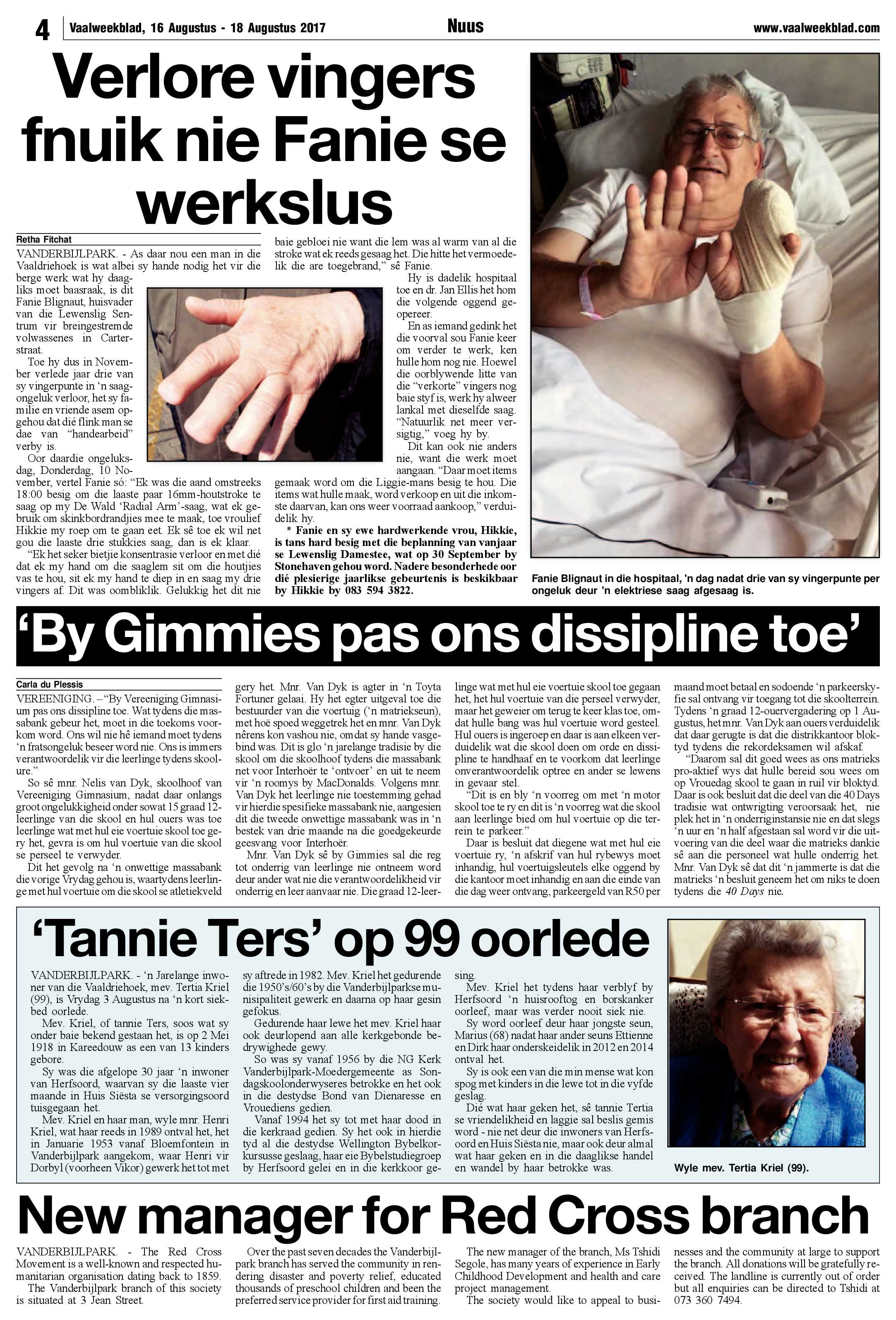 Vaalweekblad 16 – 18 Augustus 2017 page 4