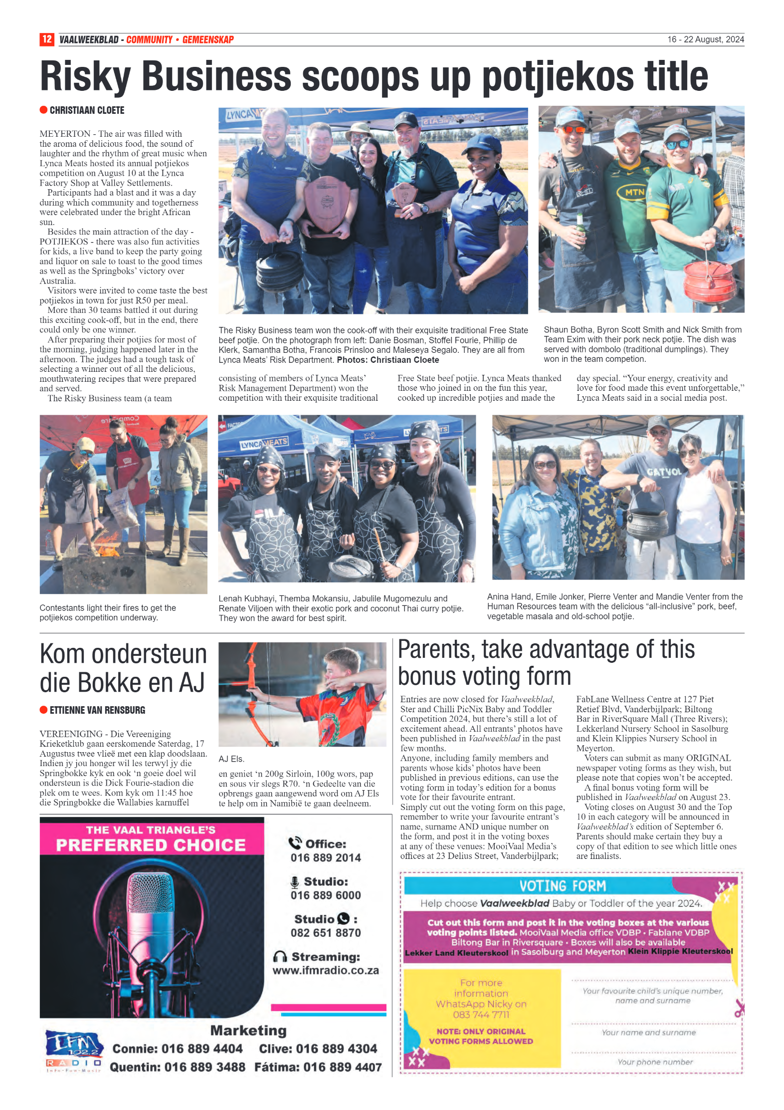 Vaalweekblad 16 – 22 August, 2024 page 12