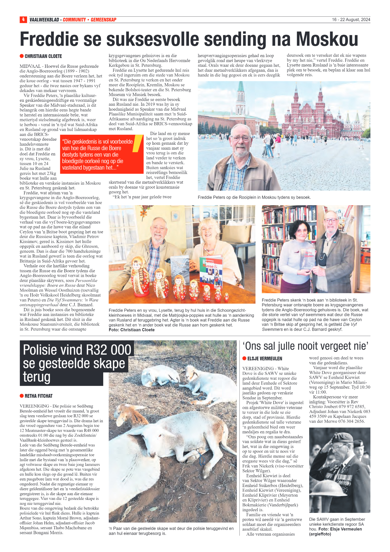 Vaalweekblad 16 – 22 August, 2024 page 4