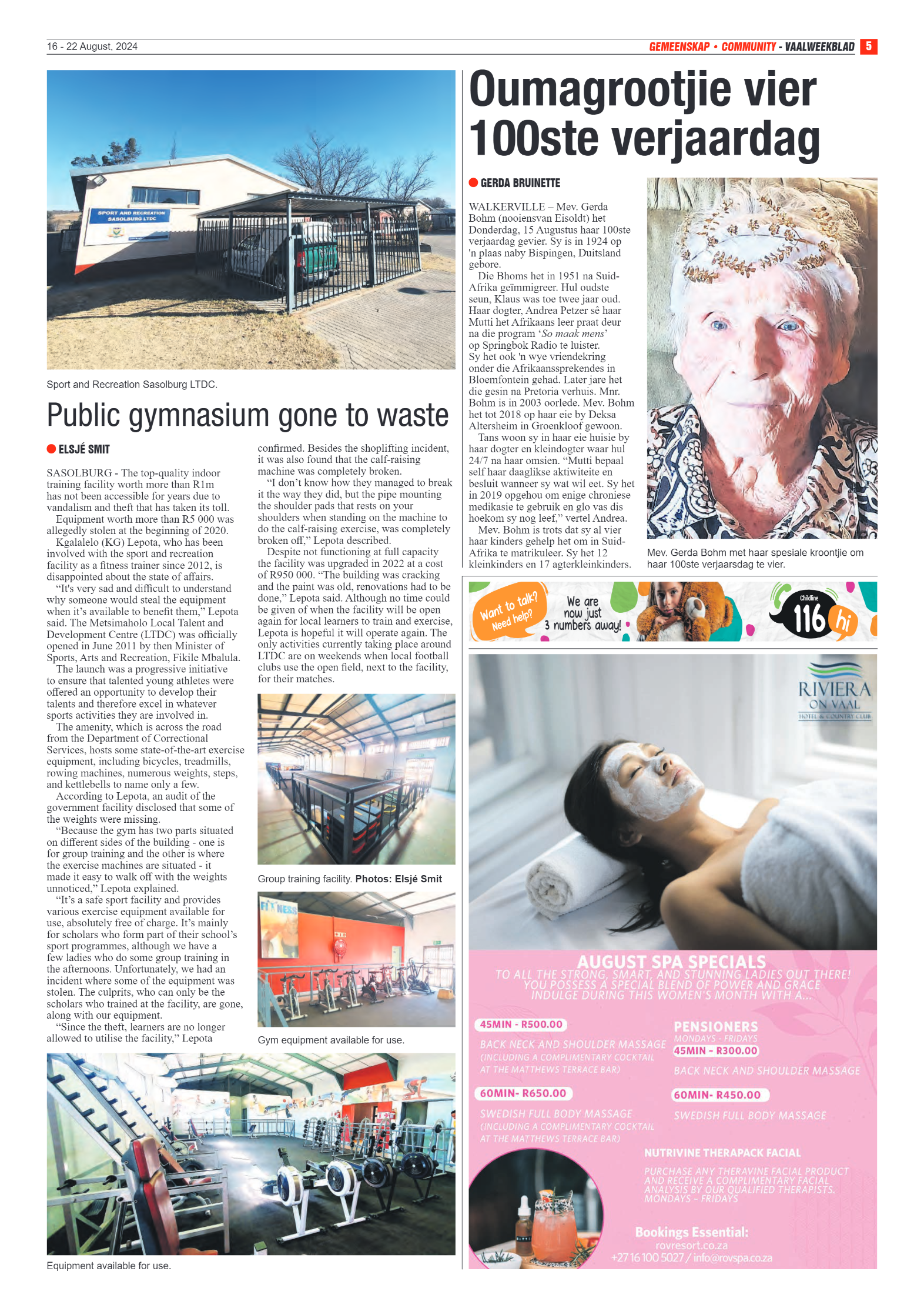 Vaalweekblad 16 – 22 August, 2024 page 5