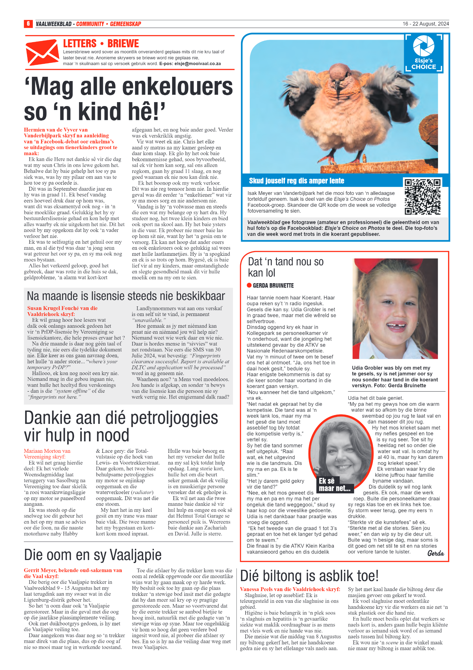 Vaalweekblad 16 – 22 August, 2024 page 6