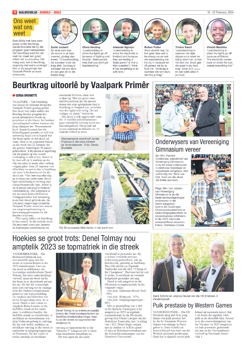 Vaalweekblad 16 – 22 February, 2024 page 12