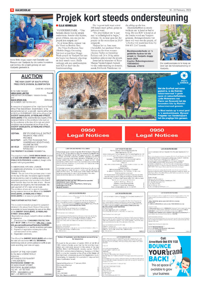 Vaalweekblad 16 – 22 February, 2024 page 14