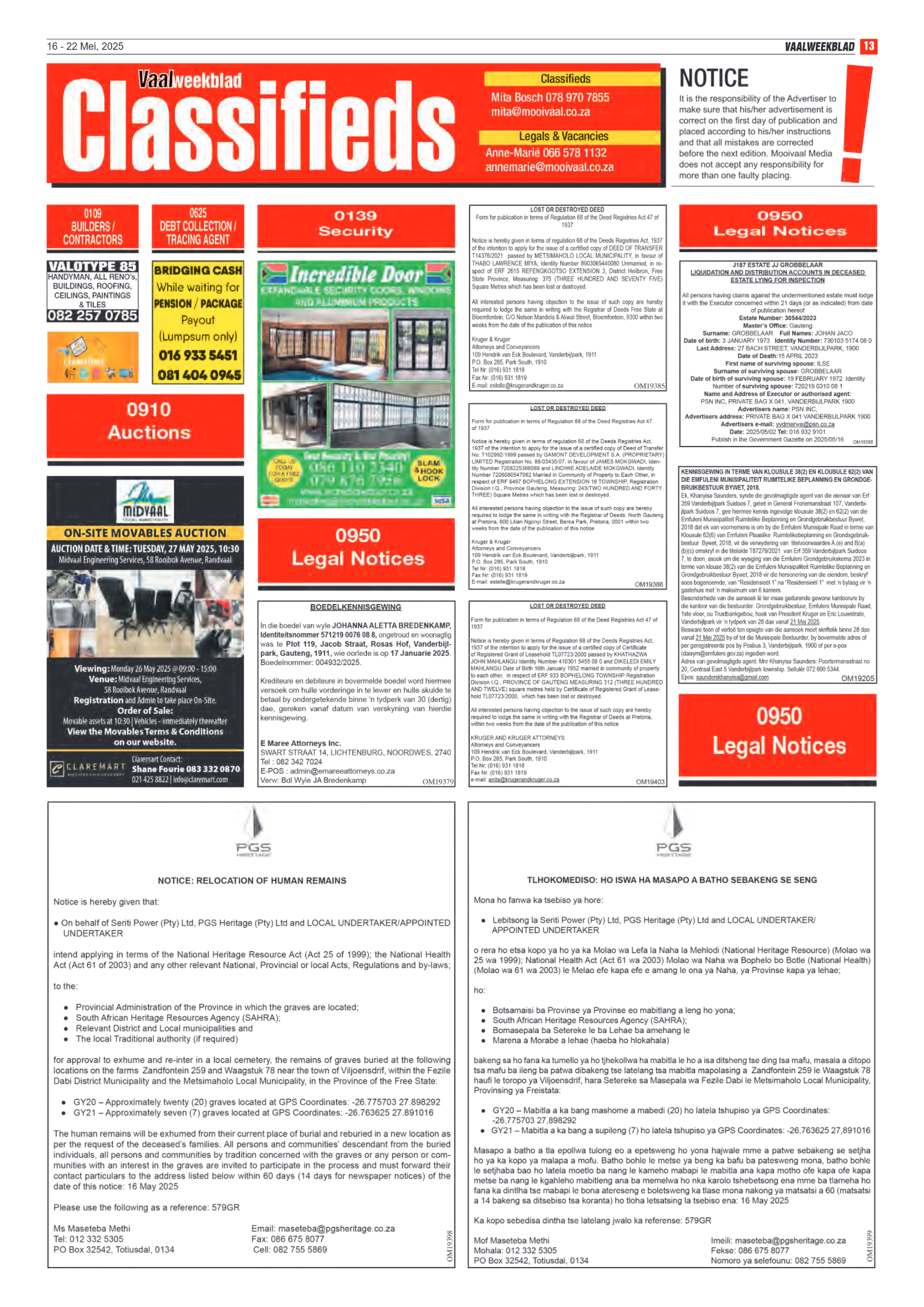 Vaalweekblad 16 – 22 Mei, 2025 page 13
