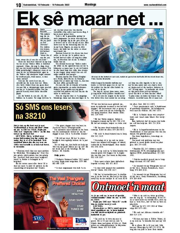 Vaalweekblad, 16 Februarie – 18 Februarie 2022 page 11