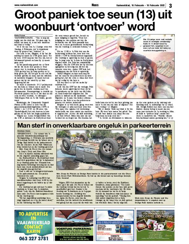 Vaalweekblad, 16 Februarie – 18 Februarie 2022 page 3