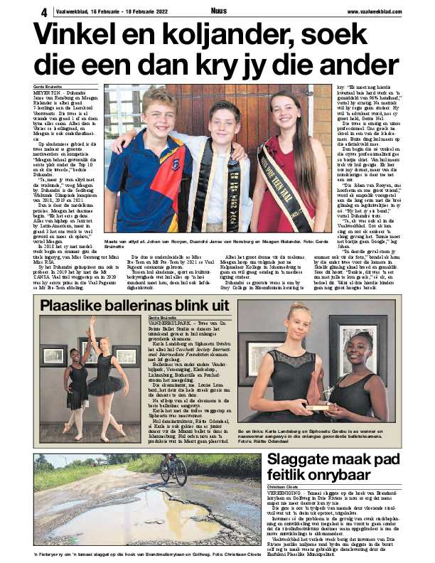 Vaalweekblad, 16 Februarie – 18 Februarie 2022 page 4