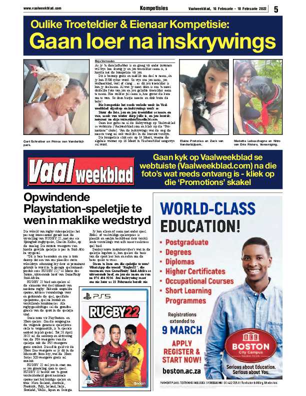 Vaalweekblad, 16 Februarie – 18 Februarie 2022 page 5