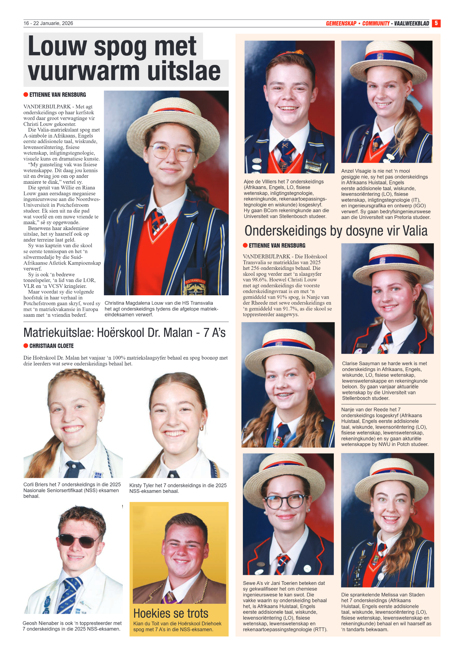Vaalweekblad 16 January 2026 page 5