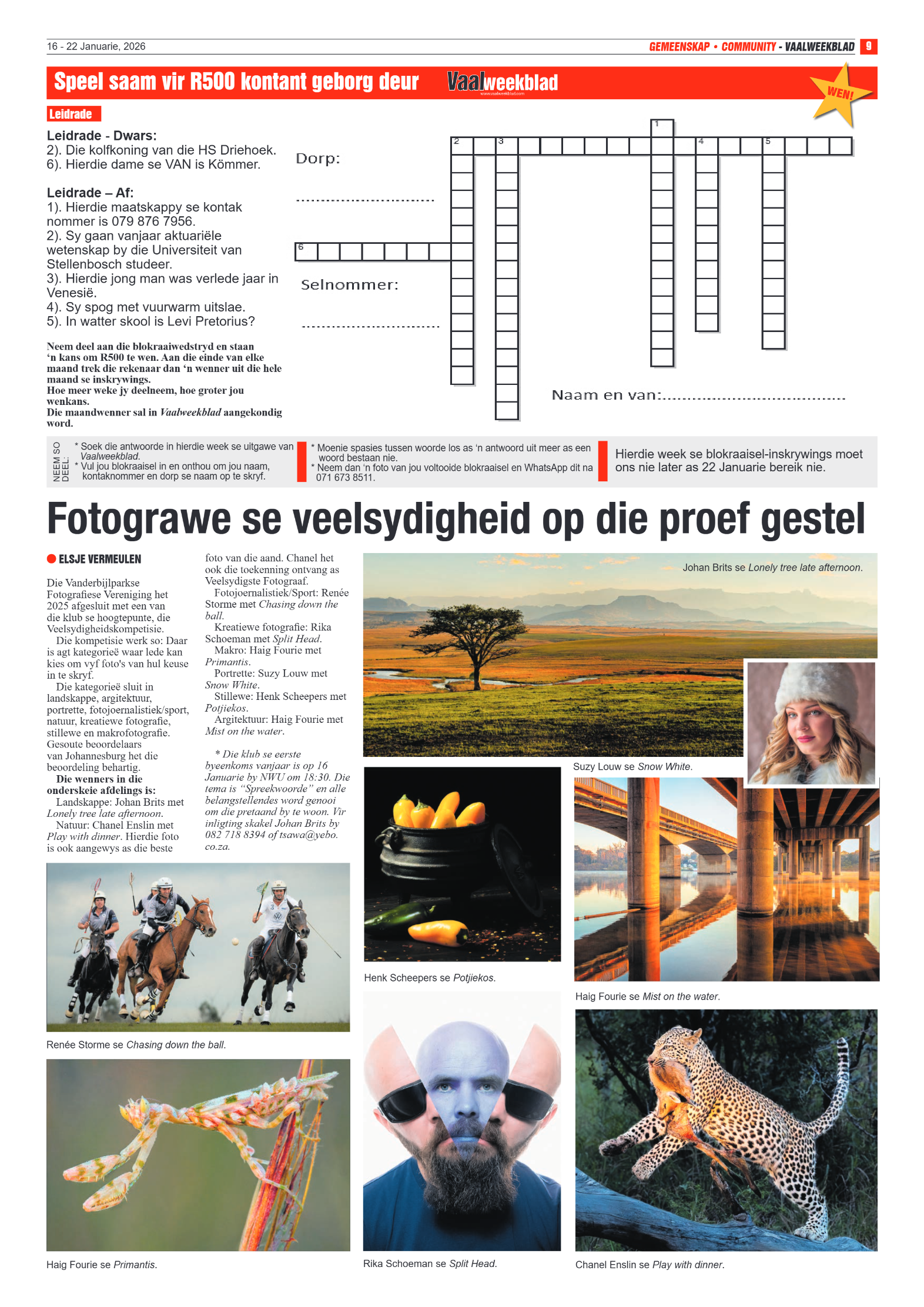 Vaalweekblad 16 January 2026 page 9