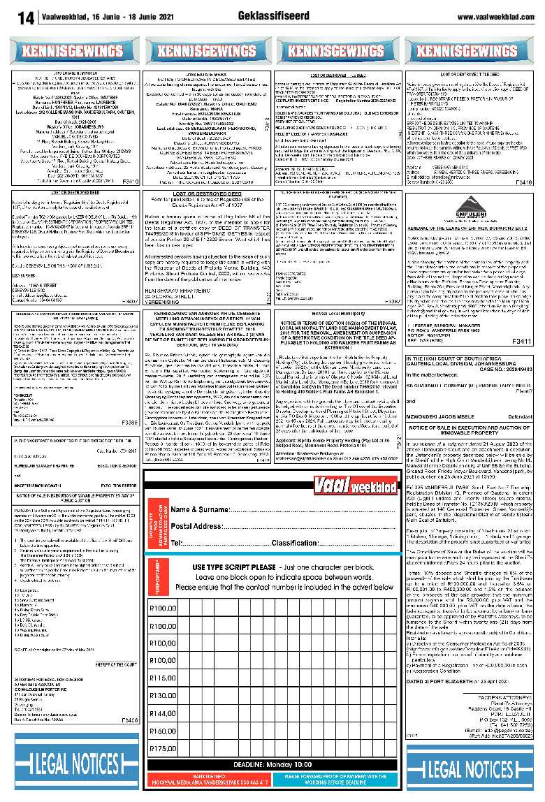 Vaalweekblad, 16 Junie – 18 Junie 2021 page 14