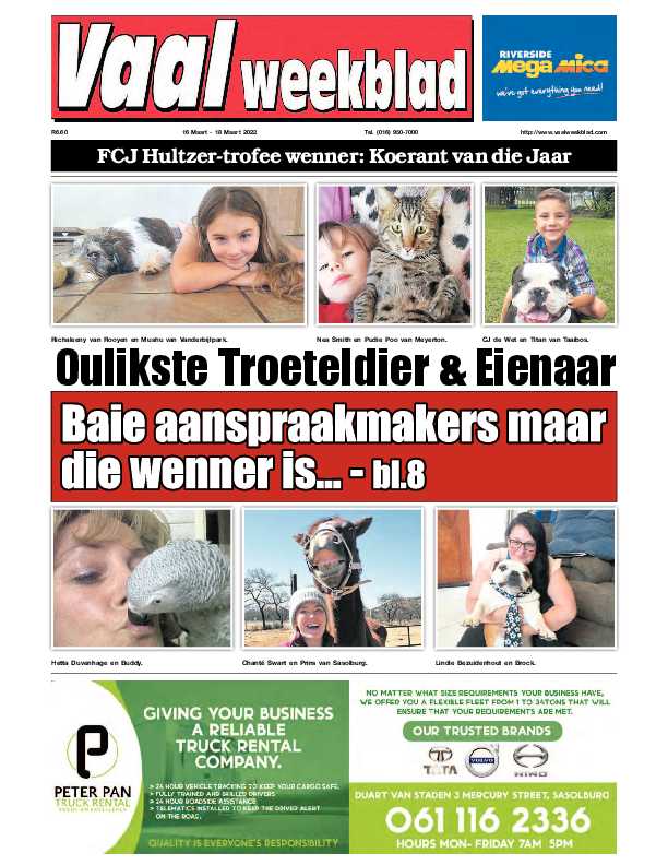Vaalweekblad 16 Maart – 18 Maart 2022 page 1