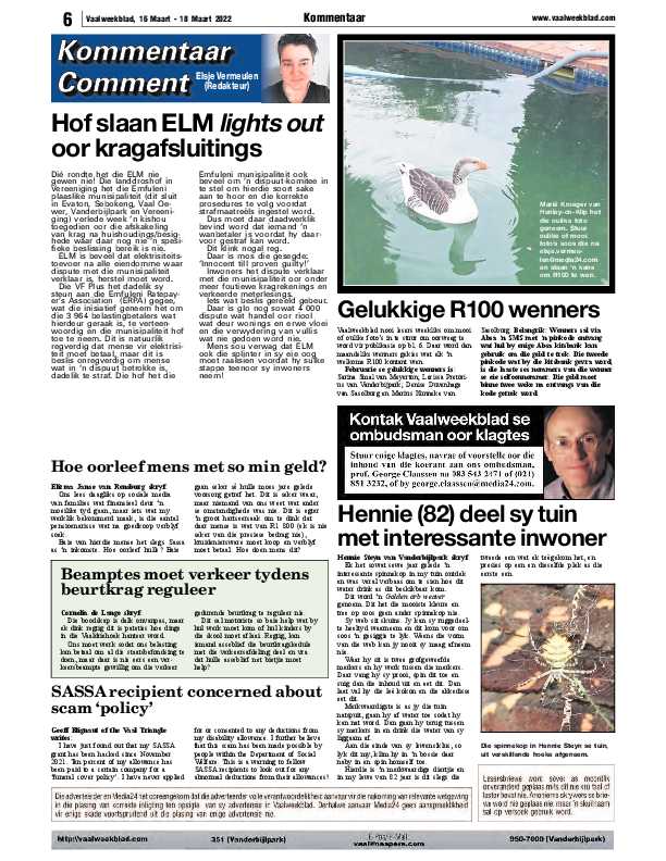 Vaalweekblad 16 Maart – 18 Maart 2022 page 6
