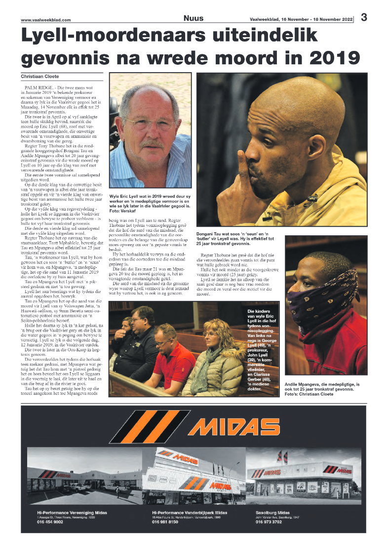 Vaalweekblad, 16 November – 18 November 2022 page 3