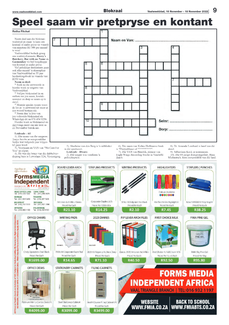 Vaalweekblad, 16 November – 18 November 2022 page 8