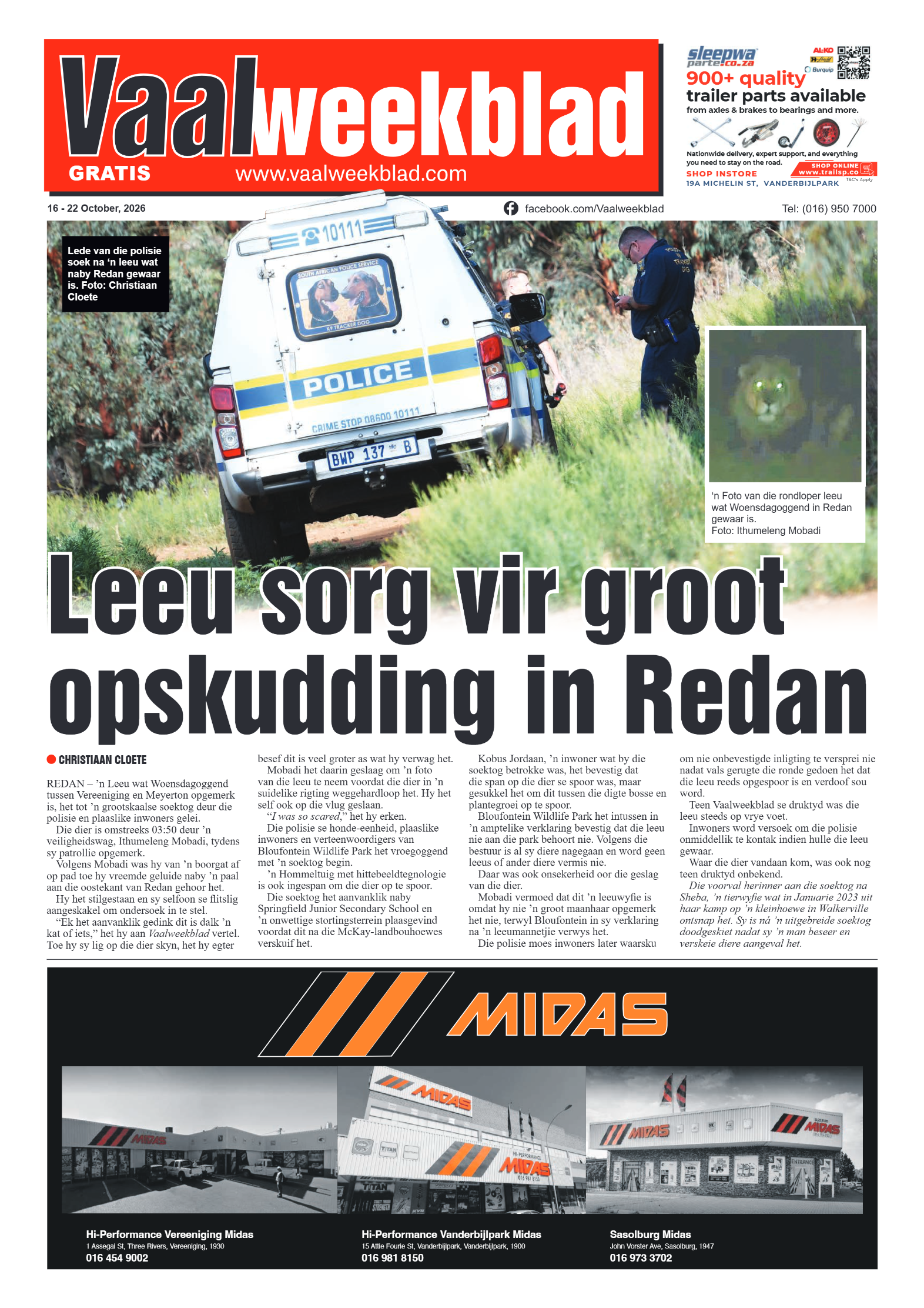 Vaalweekblad – 16 Oktober 2026 page 1