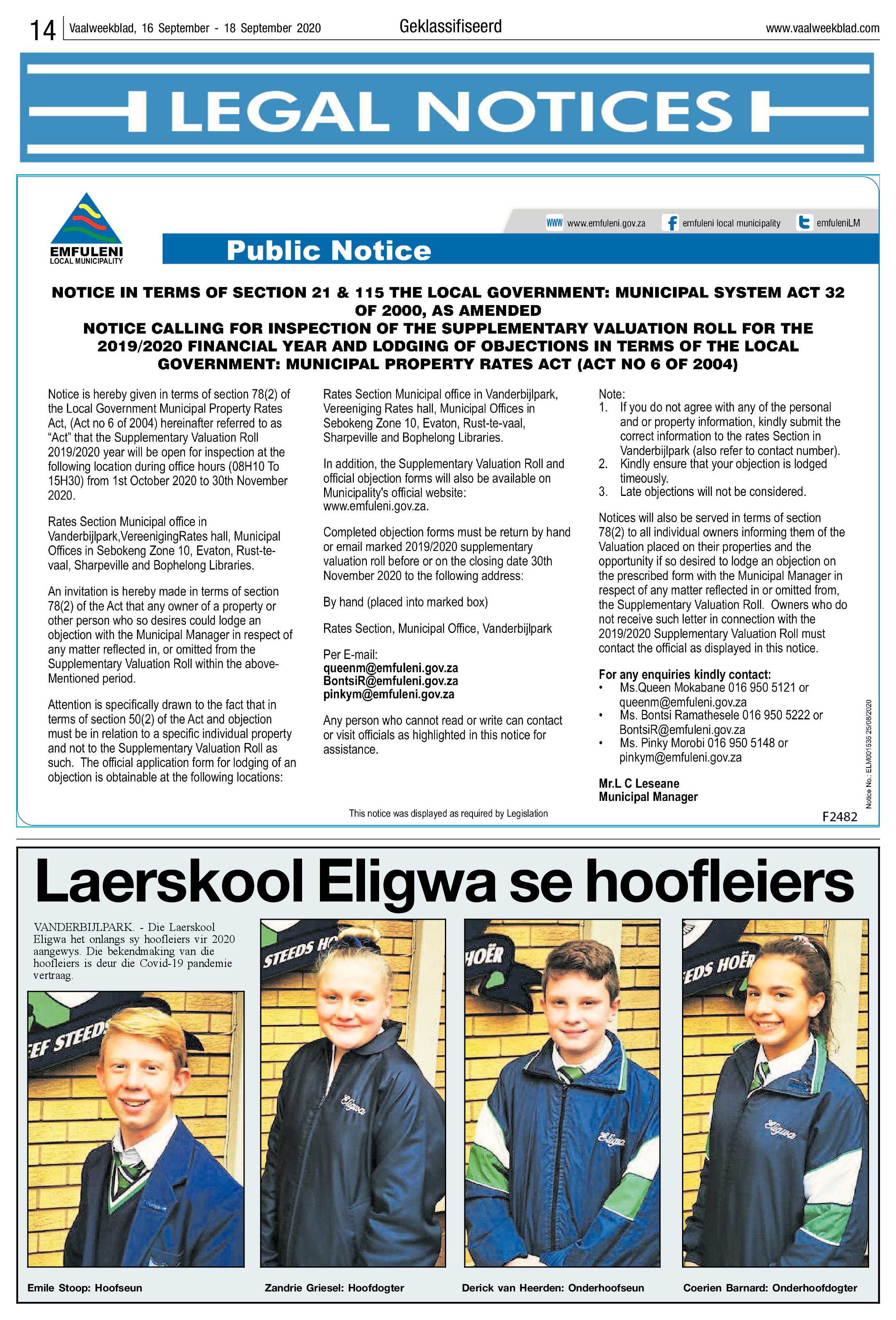 Vaalweekblad 16 September – 18 September 2020 page 14