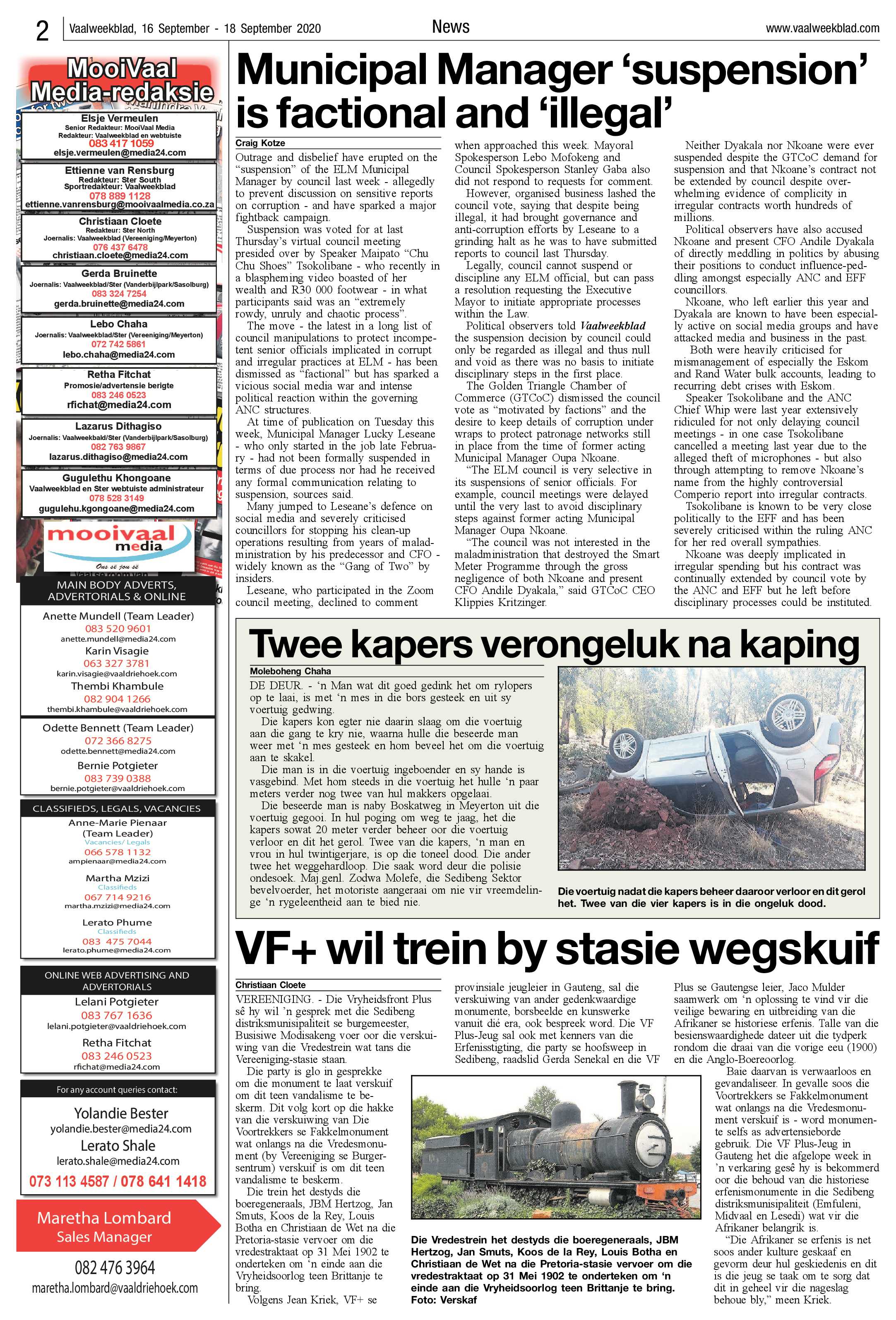 Vaalweekblad 16 September – 18 September 2020 page 2