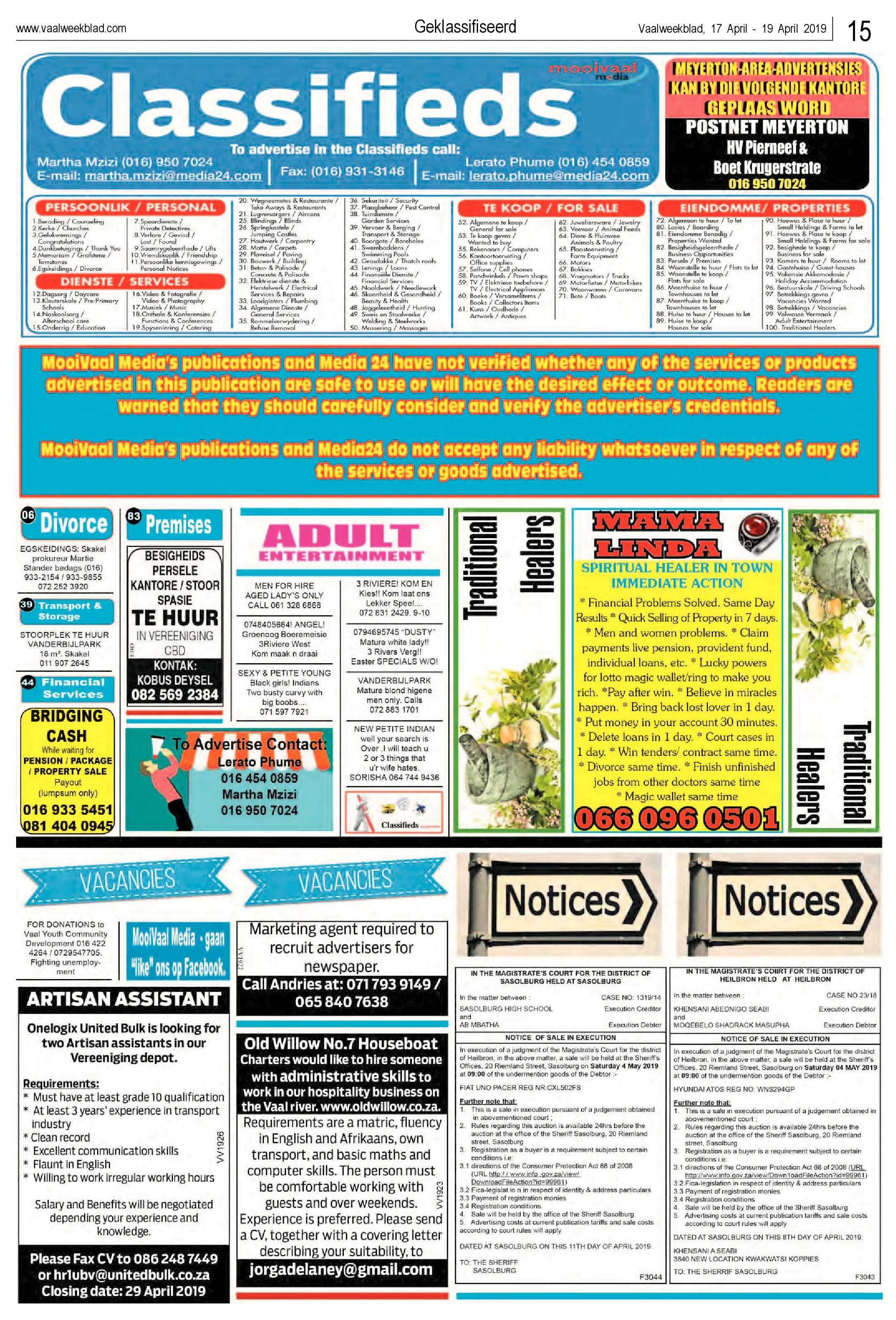 Vaalweekblad 17 – 19 April 2019 page 15