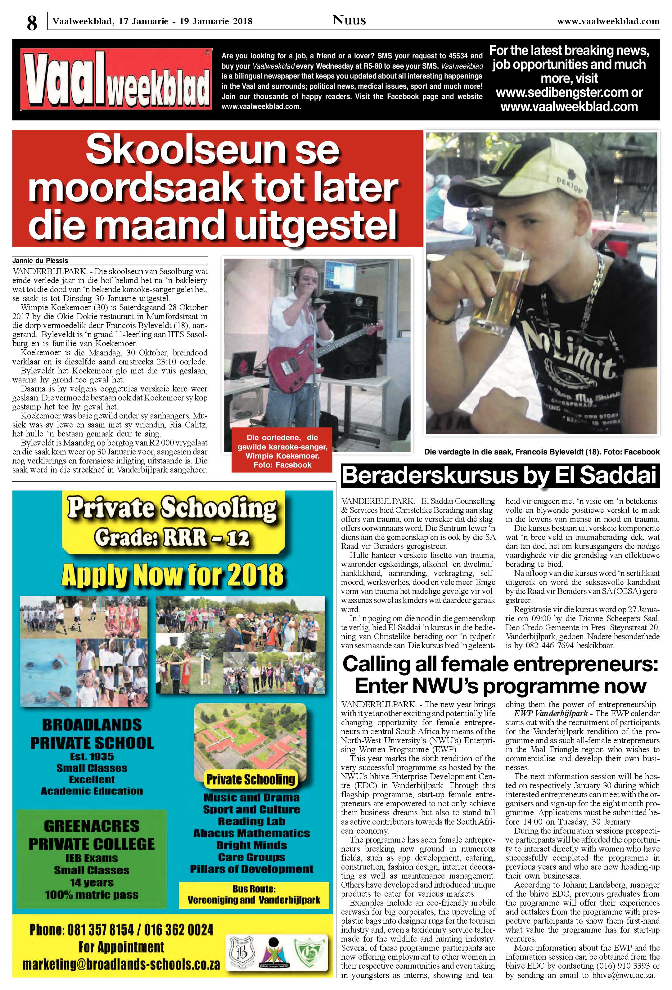Vaalweekblad 17 – 19 Janaurie 2018 page 8