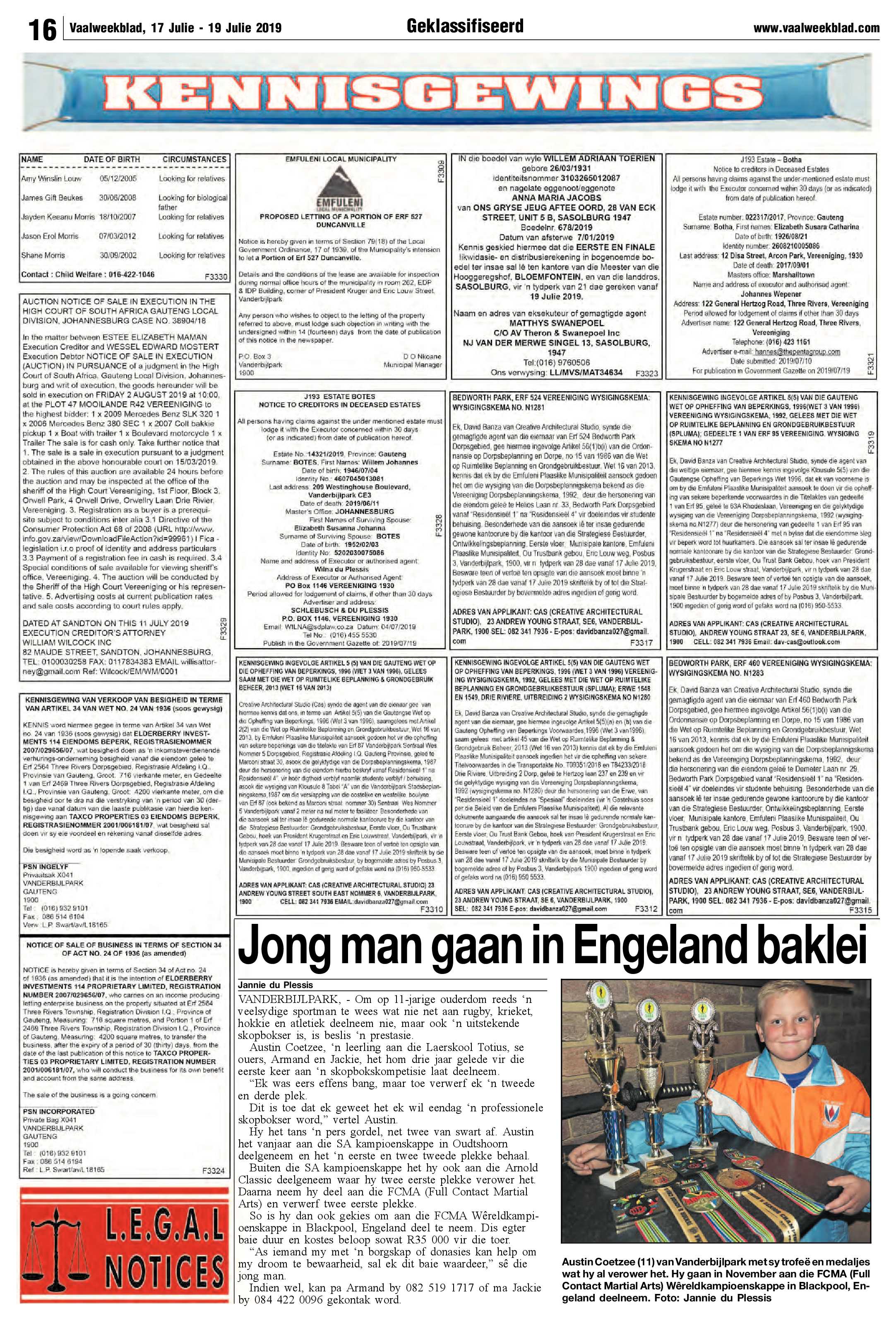 Vaalweekblad 17 – 19 Julie 2019 page 16