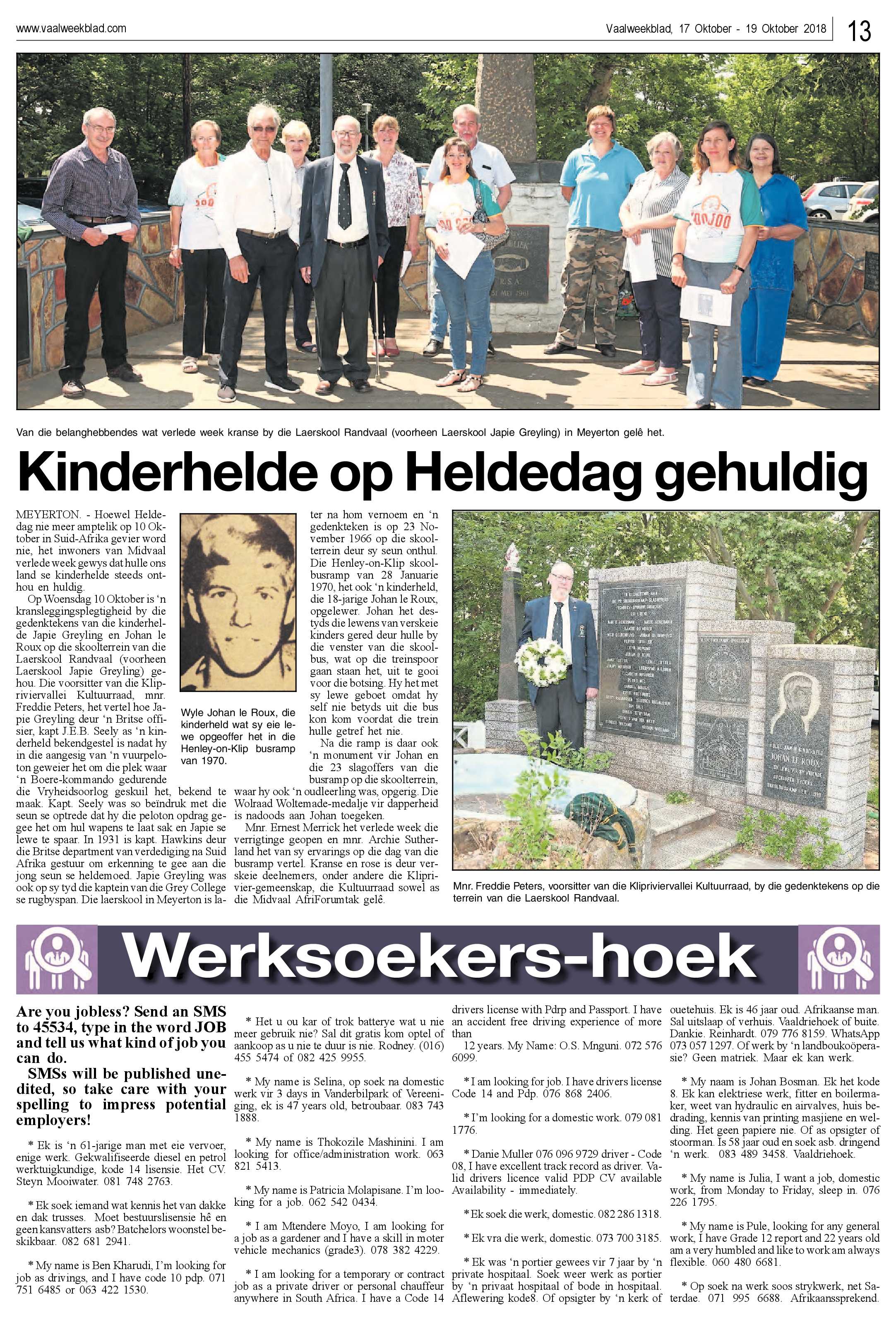 Vaalweekblad 17 – 19 Oktober 2018 page 13