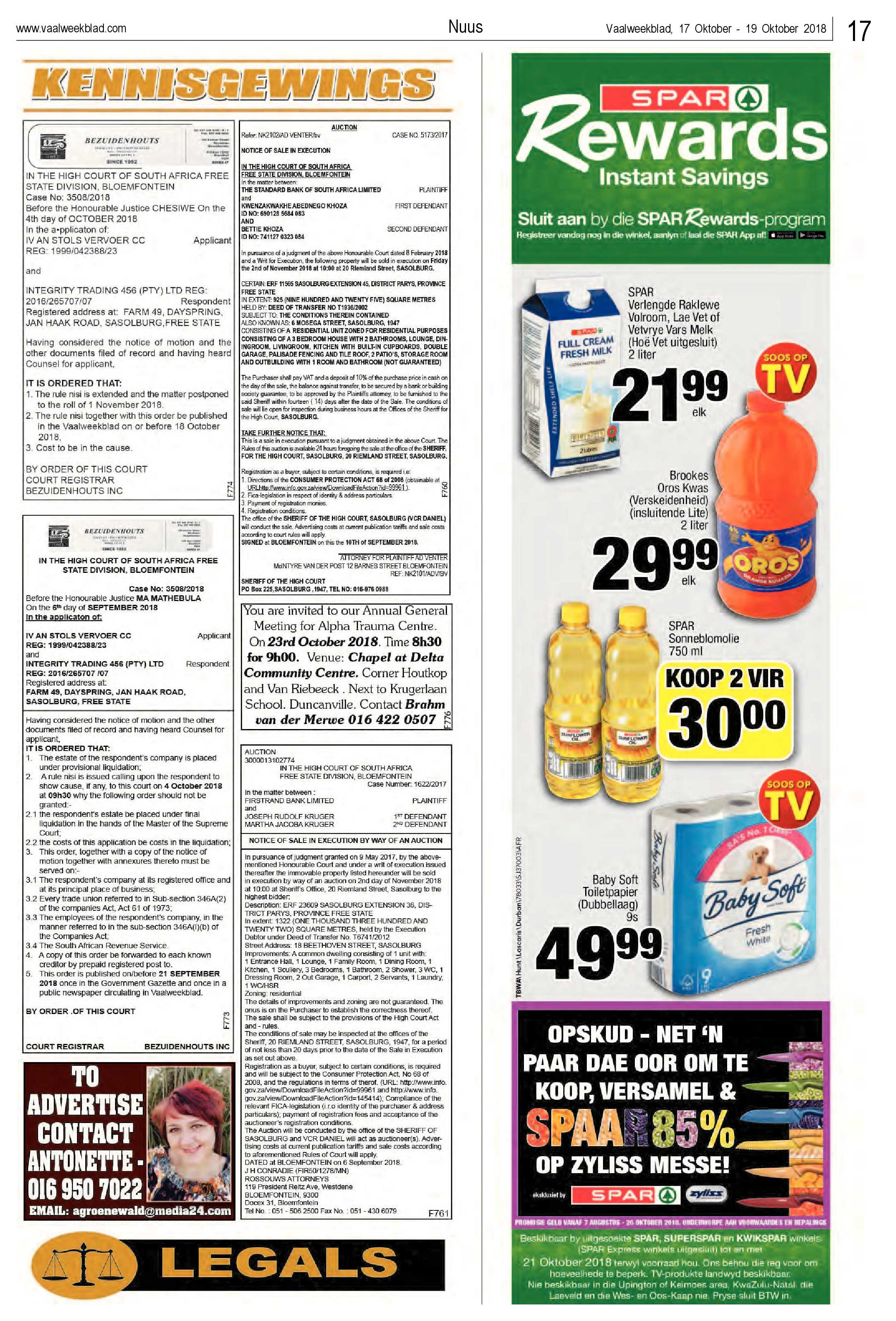 Vaalweekblad 17 – 19 Oktober 2018 page 17