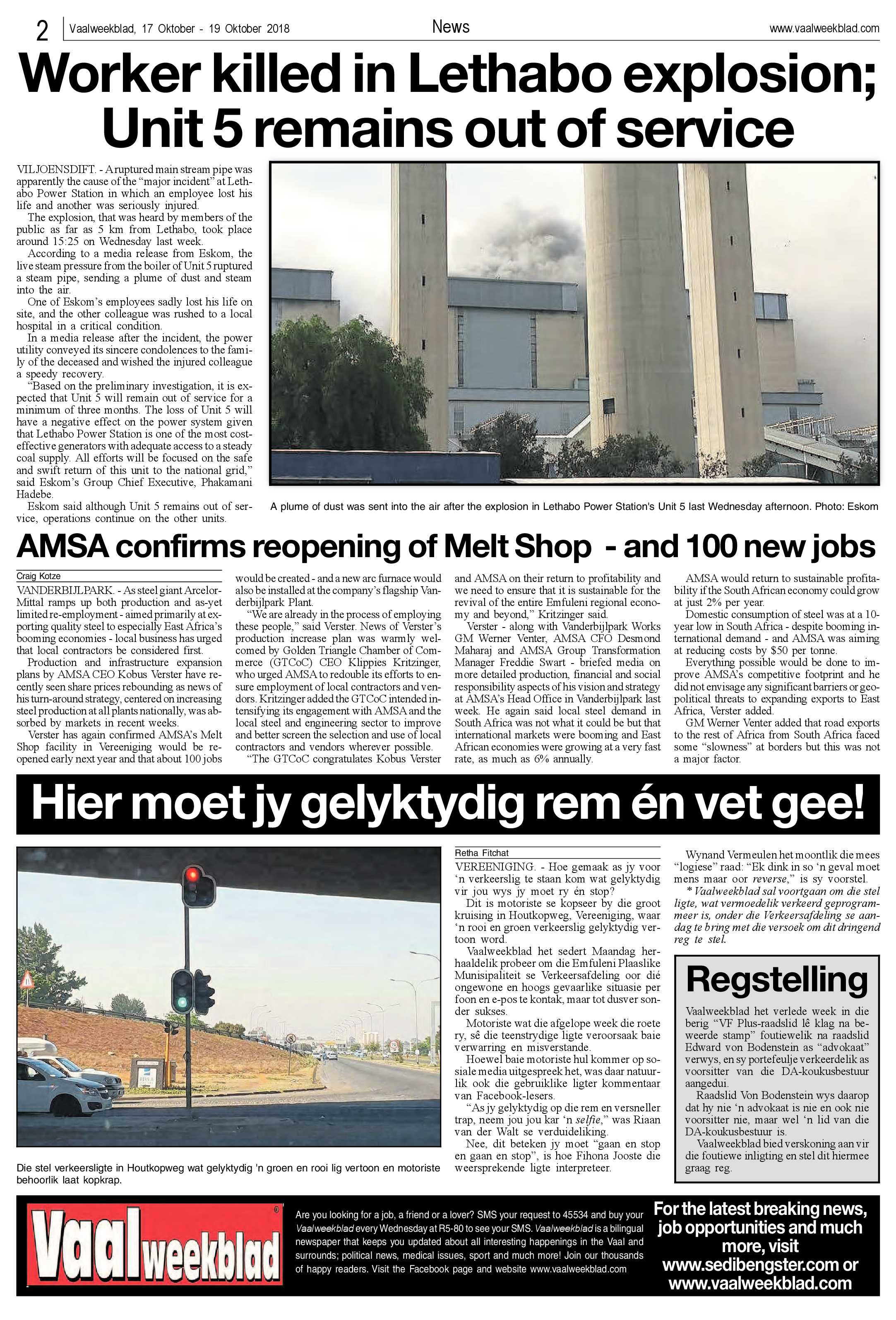 Vaalweekblad 17 – 19 Oktober 2018 page 2