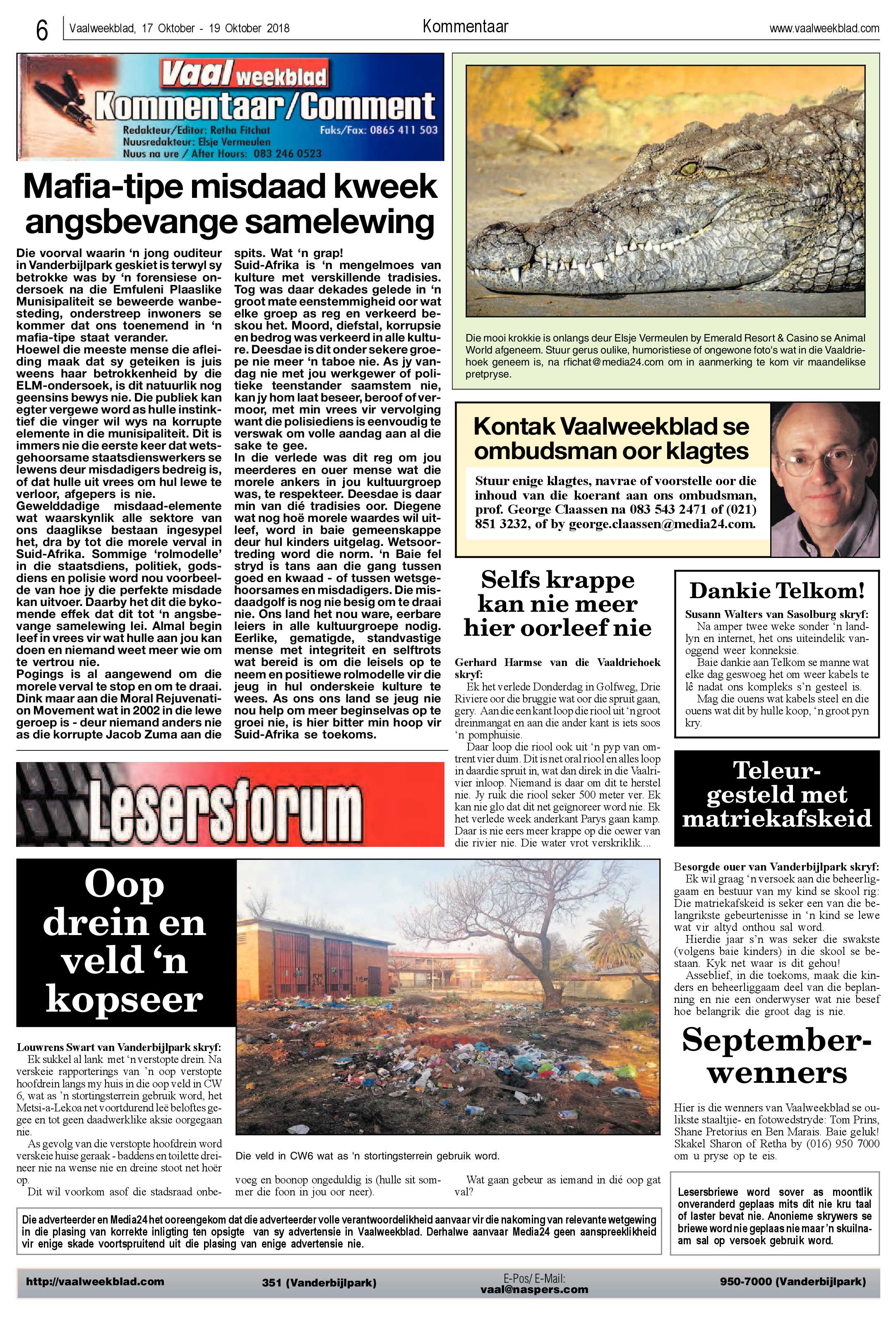 Vaalweekblad 17 – 19 Oktober 2018 page 6