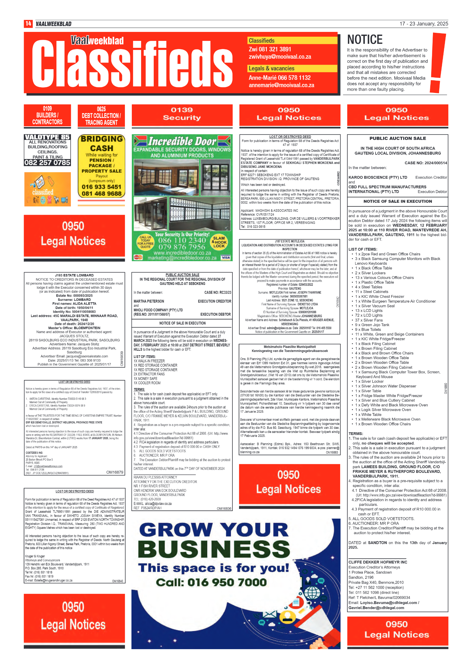Vaalweekblad 17 – 23 January, 2025 page 14