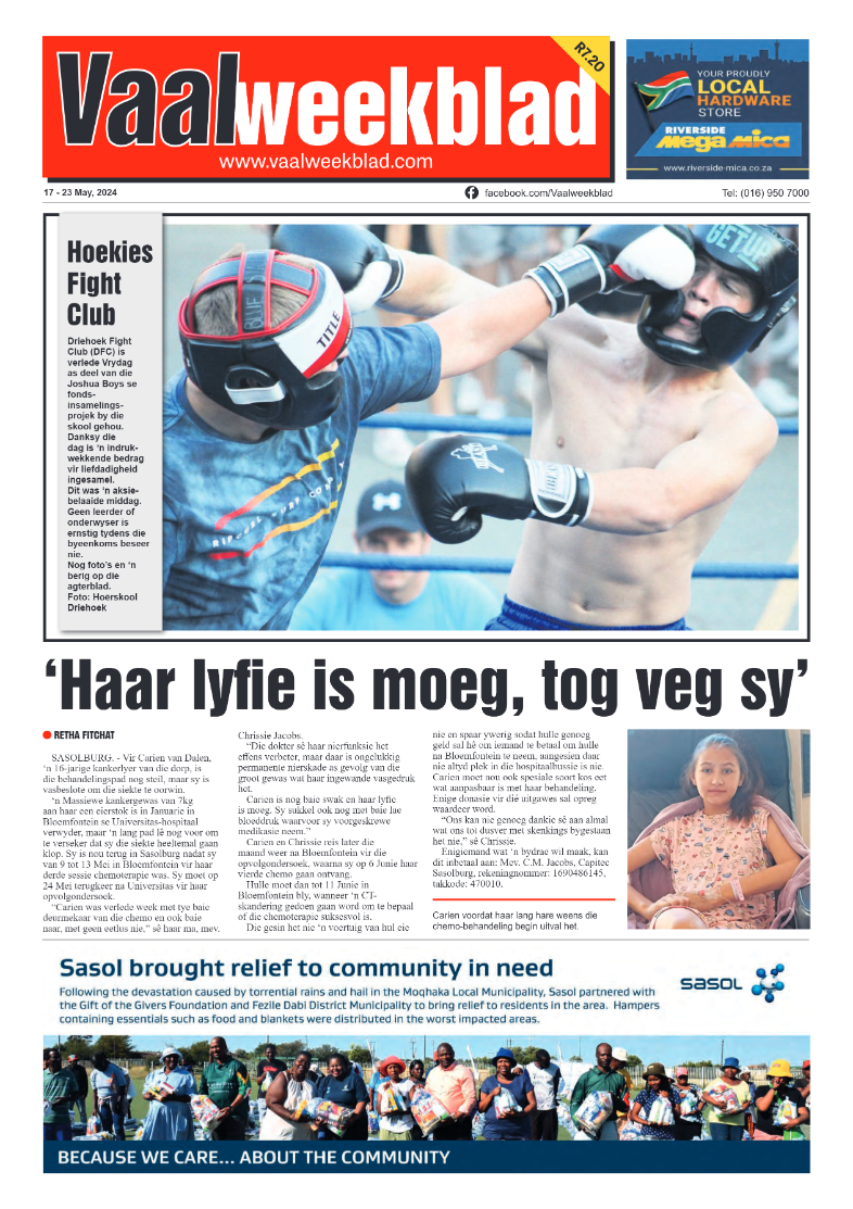 Vaalweekblad 17 – 23 May, 2024 page 1