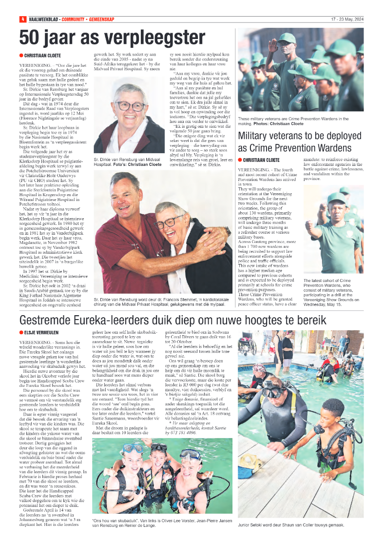 Vaalweekblad 17 – 23 May, 2024 page 4