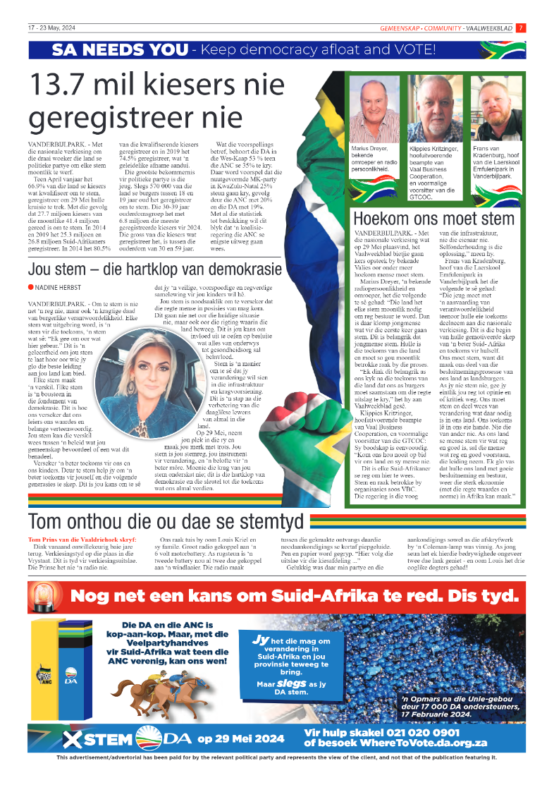 Vaalweekblad 17 – 23 May, 2024 page 7