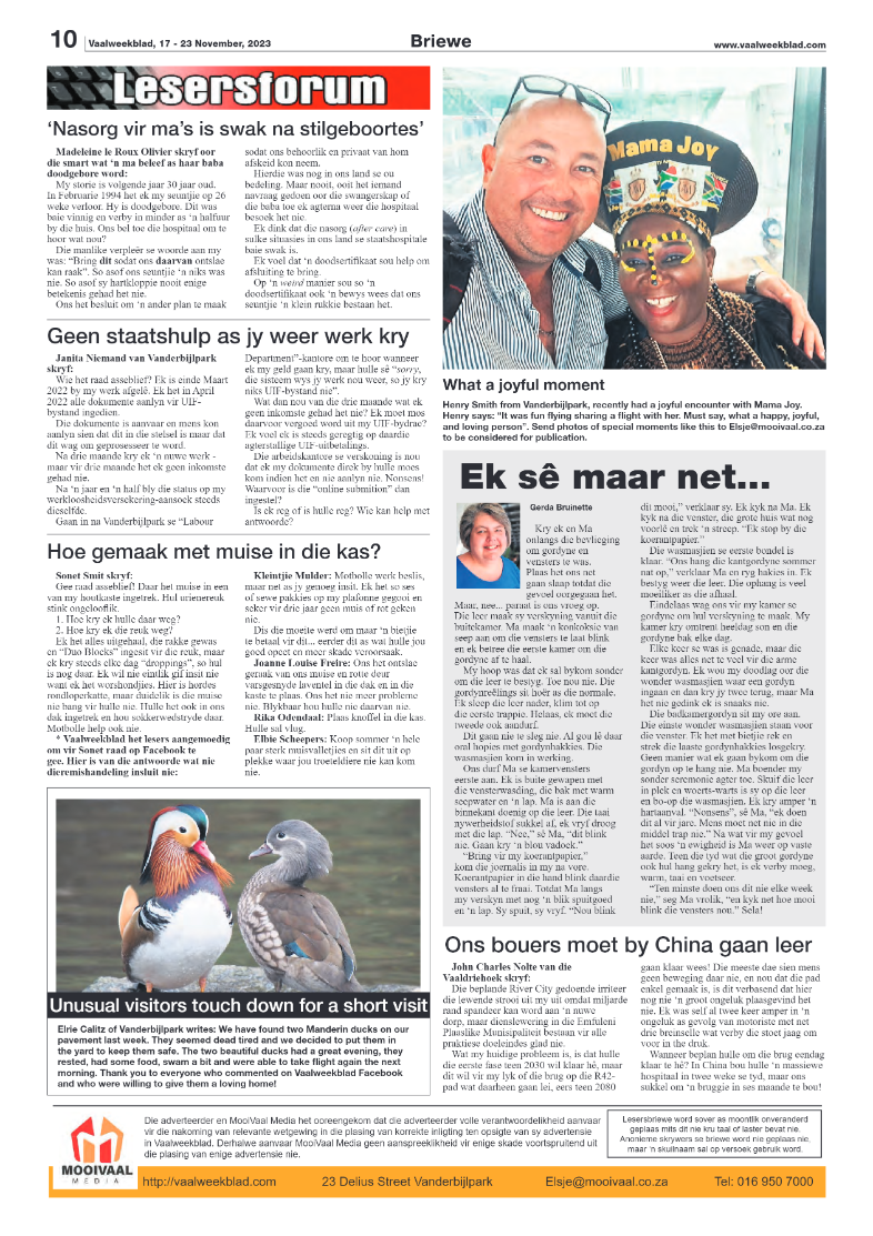 Vaalweekblad, 17 – 23 November, 2023 page 10