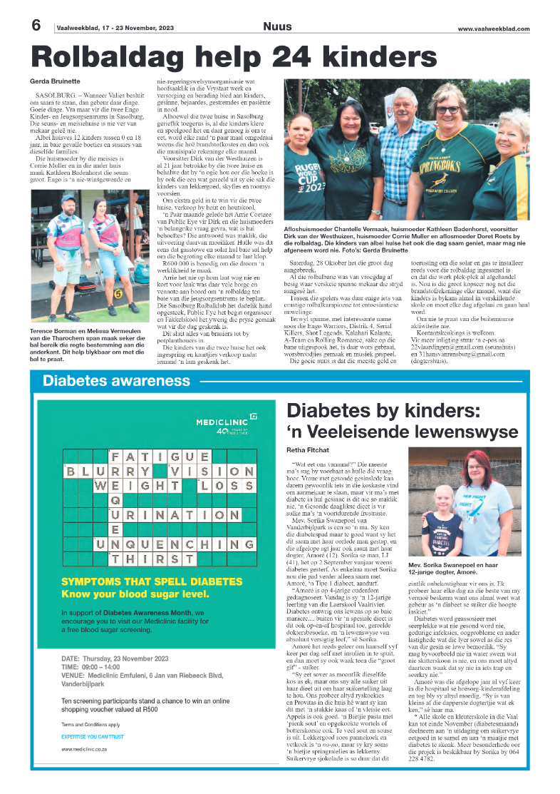 Vaalweekblad, 17 – 23 November, 2023 page 6