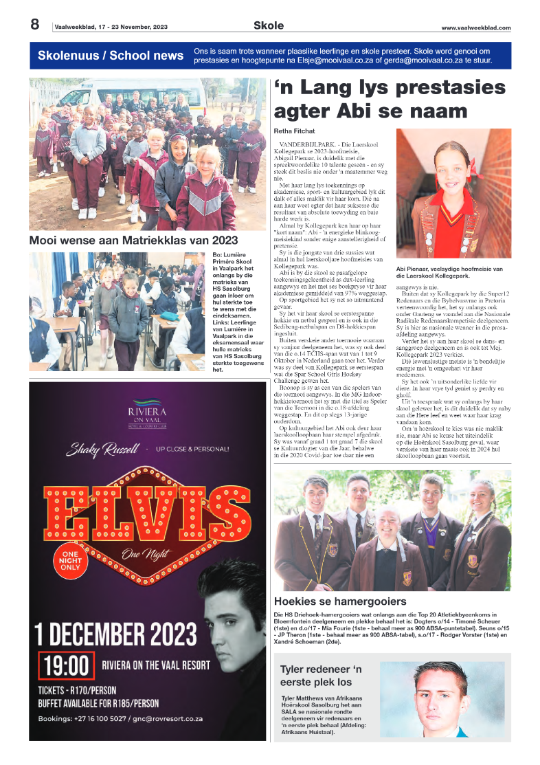Vaalweekblad, 17 – 23 November, 2023 page 8