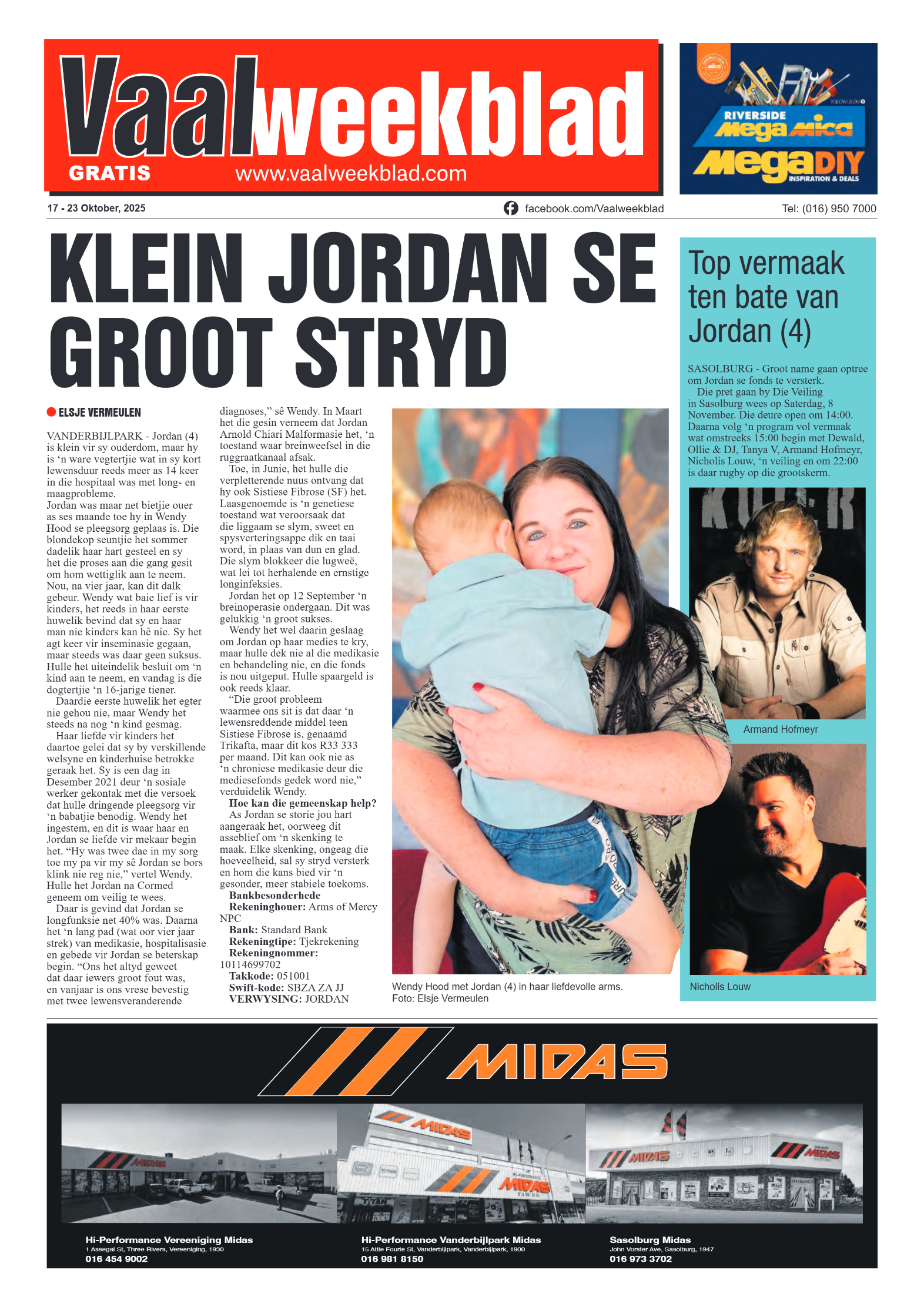 Vaalweekblad 17 – 23 Oktober, 2025 page 1