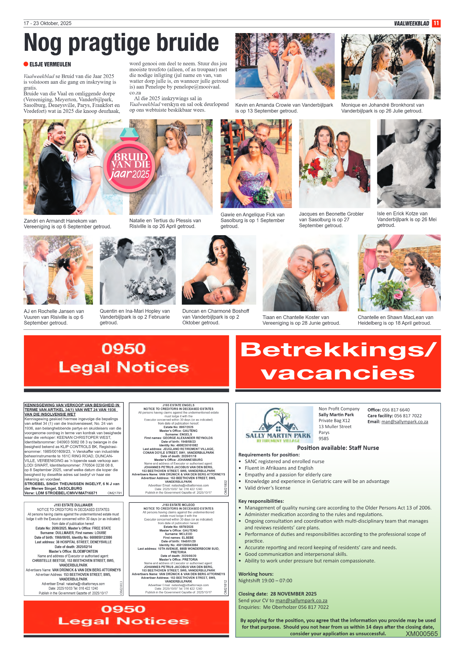 Vaalweekblad 17 – 23 Oktober, 2025 page 11